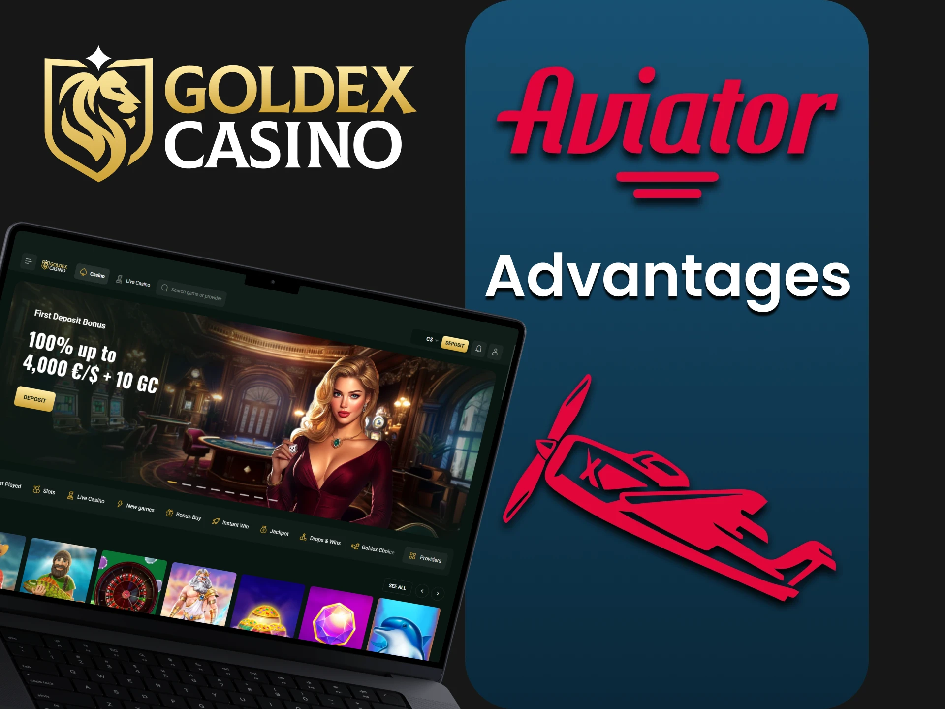 Discover the main advantages of Goldex Casino for playing Aviator.