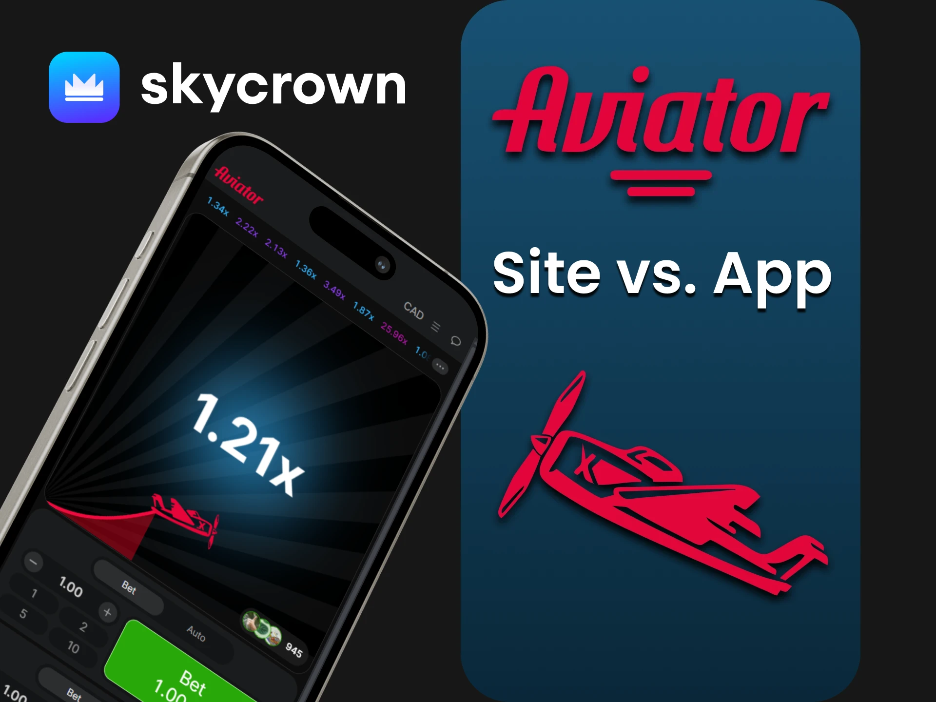 Learn how the Skycrown app differs from the website.